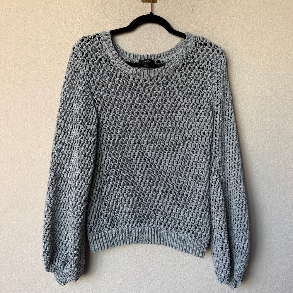 Theory Gray Open Knit Pullover Merletto Sweater Size M - Picture 2 of 6
